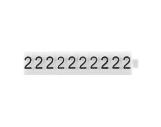 Los teken "2" wit 3 mm - 10 stuks