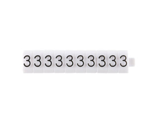 Los teken "3" wit 3 mm - 10 stuks
