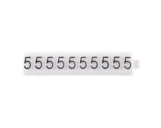 Los teken "5" wit 3 mm - 10 stuks