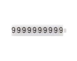 Los teken "9" wit 3 mm - 10 stuks