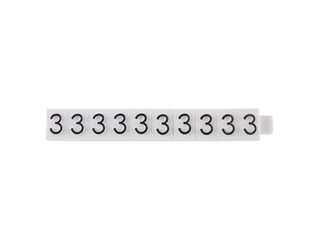 Los teken "3" wit 5 mm - 10 stuks