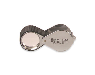 LOUPE DE POCHE CHROMEE AV./B. CAOUTCHOUC