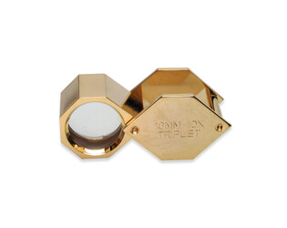 LOUPE DE POCHE HEXAGONALE DOREE- 10 X