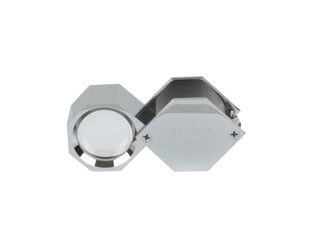 LOUPE DE POCHE HÉXAGONALE CHROMÉE-20X