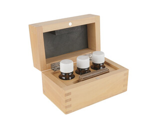 COFFRET DE TOUCHE 3 FLACONS  VIDES+PIERRE