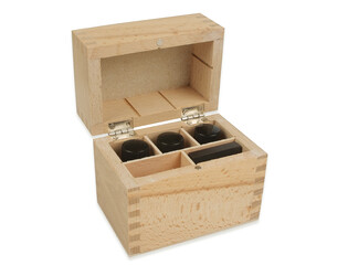 COFFRET A TESTER BOIS 3 FLACONS + PIERRE