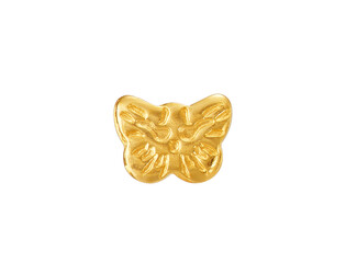 1 PAIRE DE B.O. PAPILLONS DOREES