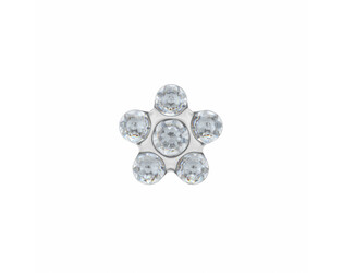 6PAIRE DE B.O. ACIER FLEURS BLANCHES
