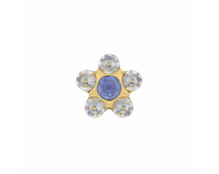 6PAIRE DE B.O. FLEURS BLEUES ET BLANCHES