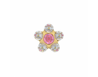 6PAIRE DE B.O. FLEURS ROSES ET BLANCHES