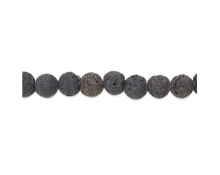 Collier de perles de lave noire 8.0 mm