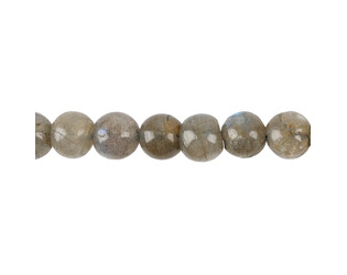 Collier de labradorites grises rondes 7.0 mm