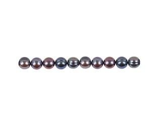 Collier de perles d'eau douce noires 10.0 - 10,5 mm