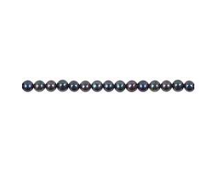 Collier de perles d'eau douce noires 6.0 - 6.5 mm