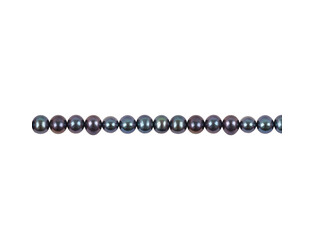 Collier de perles d'eau douce noires 6.5 -7.0 mm