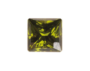ZIRCONIA VERT OLIVE CARRÉ 2X2 MM