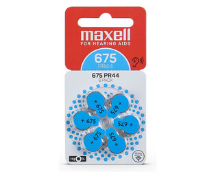 PILES POUR APPAREIL AUDITIF MAXELL 675 CODE BLEU PAR 6.