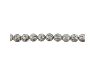 Collier d'agates grises rondes 10.0 mm