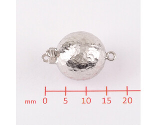 Fermoir boule argent martelé 12.0 mm