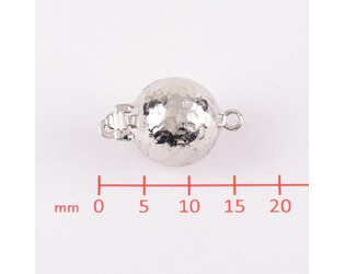Fermoir boule argent martelé 10.0 mm