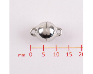 Fermoir magnétique boule argent 8.0 mm