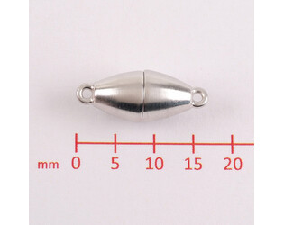 Fermoir magnétique olive argent 6.5 mm