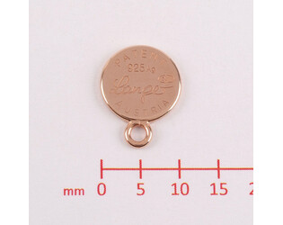 Médaillon argent doré rose 10.0 mm