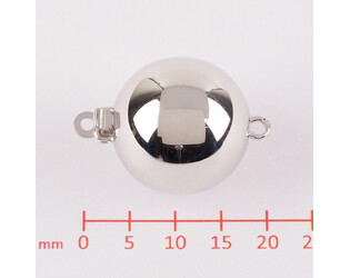 Fermoir boule argent 15.0 mm