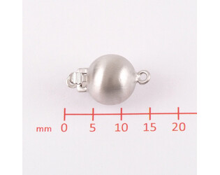 Fermoir boule argent mat 9.0 mm