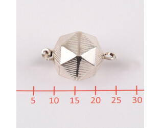 FERMOIR FACETTES ARGENT 12,0 MM