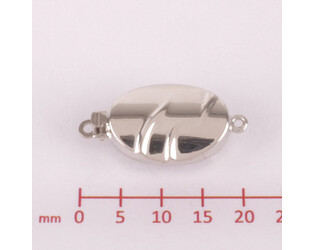 Fermoir olive plat argent travaillé
