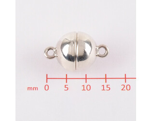 Fermoir magnétique boule argent 10.0 mm