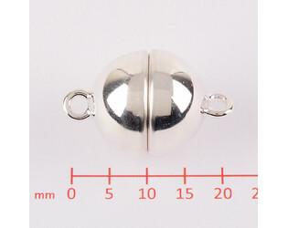 Fermoir magnétique boule argent 14.0 mm