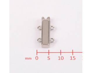 Fermoir de bracelet plat 2 rangs en argent