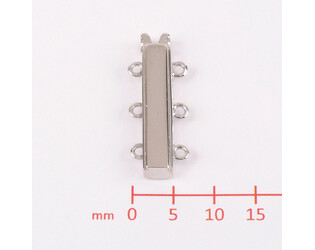 Fermoir de bracelet plat 3 rangs en argent