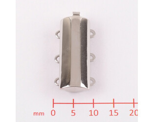 Fermoir de bracelet boule 3 rangs en argent