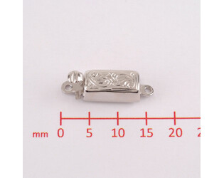 Fermoir gravé rectangle petit modèle en argent