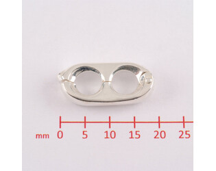 Parelclip bril groot zilver