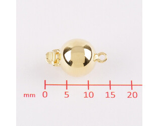 Fermoir boule argent doré 9.0 mm