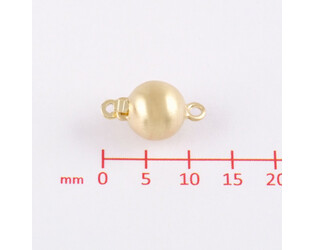 Fermoir boule argent doré mat 7.0 mm