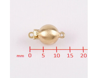 Fermoir boule argent doré mat 8.0 mm