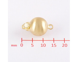 Fermoir boule argent doré mat 9.0 mm
