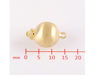 Fermoir boule argent doré mat 10.0 mm