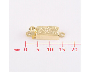 Fermoir rectangle fin argent doré