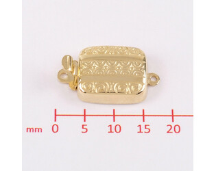 Fermoir rectangle gravé horizontal argent doré