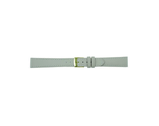 Bracelet de montre Vincenza gris lisse cousu avec jaune acier 16.0 mm