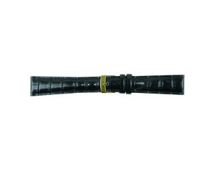 Bracelet de montre Lecco zwart croco cousu avec jaune acier 12.0 mm