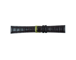 Bracelet de montre Lecco brun croco cousu avec jaune acier 14.0 mm