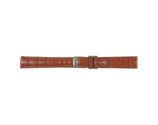 Bracelet de montre Lecco brun croco cousu avec boucle acier 20.0 mm