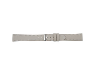 Horlogeband Vicenza 14.0 mm grijs gladde uitvoering gestikt met stalen gesp